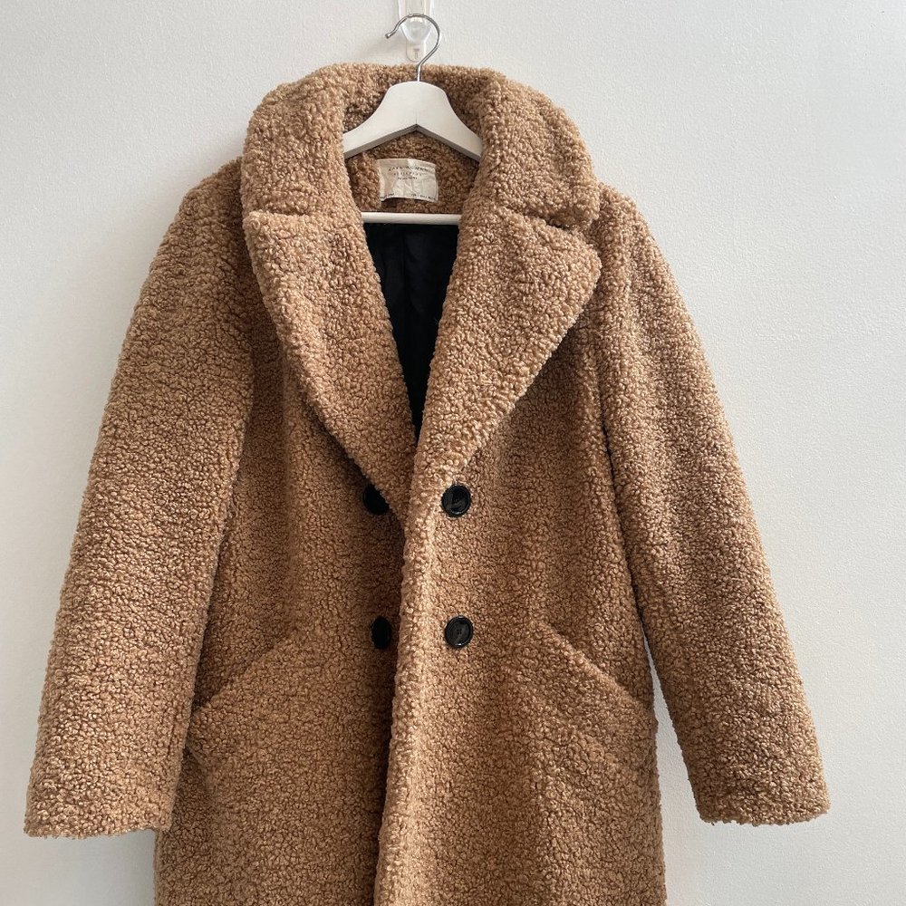 Tan Zara Teddy Coat